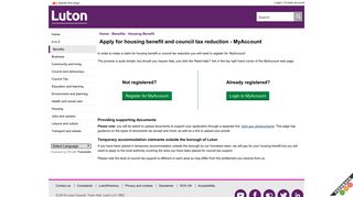 Apply for housing benefit and council tax reduction - MyAccount ...