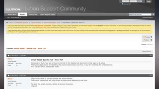 email Reset, Caseta hub - Lutron Support Community