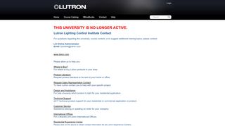 Lutron Lighting Control Institute Online: Contact - BlueVolt