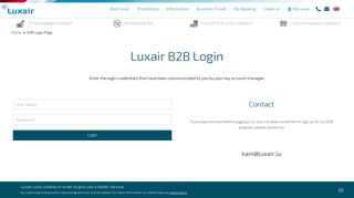 B2B Login Page | Luxair