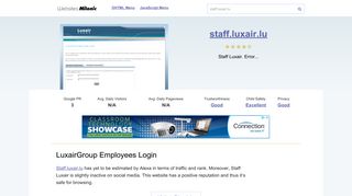 Staff.luxair.lu website. LuxairGroup Employees Login.
