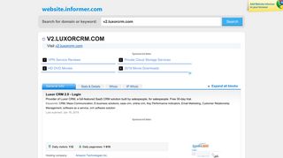 v2.luxorcrm.com at WI. Luxor CRM 2.0 - Login - Website Informer