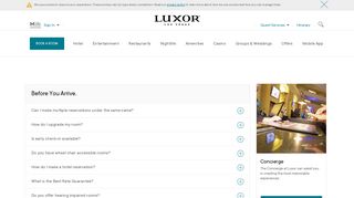 Frequently Asked Questions - Luxor Hotel & Casino - Luxor Las Vegas
