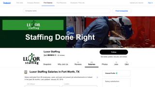 How much does Luxor Staffing pay in Fort Worth, TX? | Indeed.com