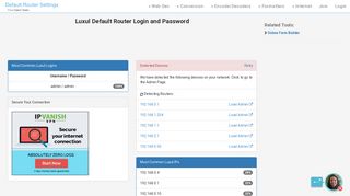 Luxul Default Router Login and Password - Clean CSS