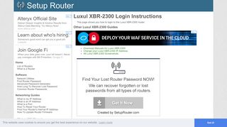 Login to Luxul XBR-2300 Router - SetupRouter