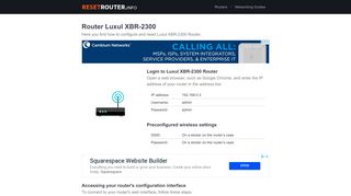 How to Configure and Reset Luxul XBR-2300 Router