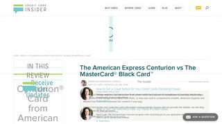 The American Express Centurion vs The MasterCard® Black Card™