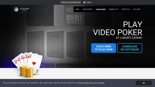 Video Poker at the #1 Online Casino | Luxury Casino