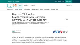 Users of Millionaire-Matchmaking App Luxy Can Now Pay with ...