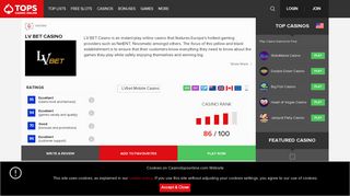 LV BET Online Casino Review | CasinoTopsOnline.com