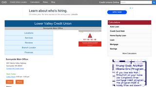 Lower Valley Credit Union - Sunnyside, WA - Credit Unions Online