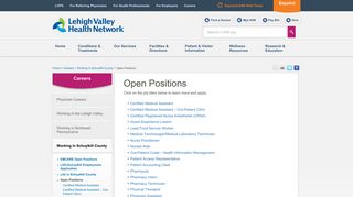 Open Positions - Lehigh Valley Health Network - A Passion For Better ...