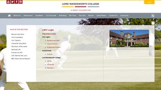 LWC Login | Lord Wandsworth College