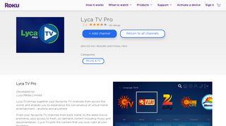 Lyca TV Pro | Roku Channel Store | Roku