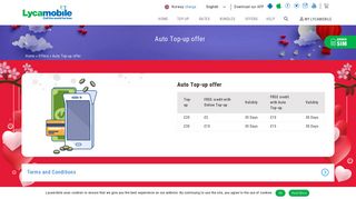 Auto Top-up offer - Lycamobile Norway