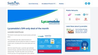 Lycamobile SIM Only Deals | Switcher.ie