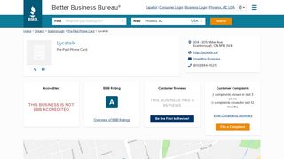 BBB Business Profile | Lycatalk - Better Business Bureau