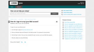 How do I sign in to my Lycos Mail account? : Lycos