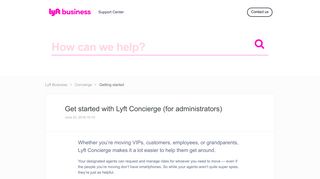 Get started with Lyft Concierge (for administrators) – Lyft Business