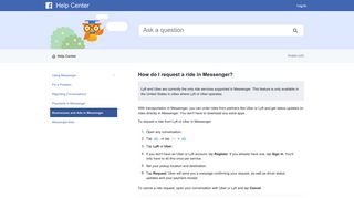 How do I request a ride in Messenger? | Facebook Help Center ...