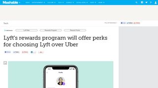 Lyft's rewards program will offer perks for choosing Lyft ... - Mashable