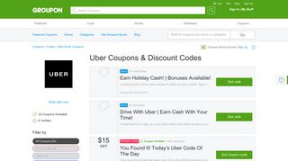 $15 off Uber Coupons, Promo Codes & Deals 2019 - Groupon