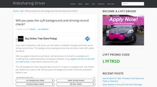 Will you pass the Lyft background and driving record check ...