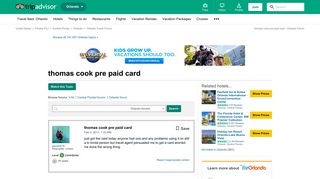 thomas cook pre paid card - Orlando Forum - TripAdvisor