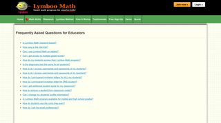Lymboo Math | FAQ for teachers