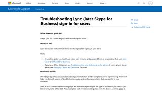Troubleshooting Lync sign-in for users - Microsoft Support