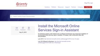 Install the Microsoft Online Services Sign-in Assistant