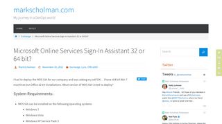 Microsoft Online Services Sign-In Assistant 32 or 64 bit ...