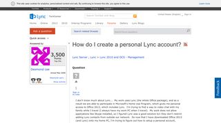 How do I create a personal Lync account? - Microsoft