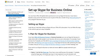 Set up Skype for Business Online | Microsoft Docs
