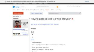 How to access lync via web browser - Microsoft