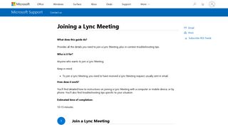 Joining a Lync Meeting - Microsoft Support
