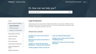 Login & Password | Lynda.com Help - LinkedIn