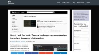 Secret Hack (but legit): Take my lynda.com course on creating forms ...