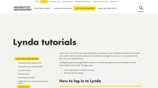 Lynda tutorials | University of Westminster, London