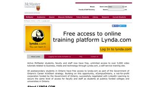 Lynda.com - McMaster University