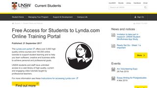 Free Access for Students to Lynda.com Online Training Portal | UNSW ...