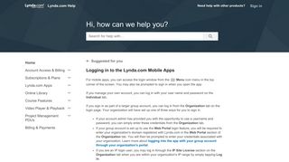 Logging in to the Lynda.com Mobile Apps | Lynda.com Help - LinkedIn
