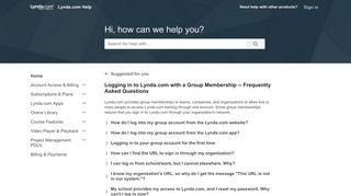 Logging in to Lynda.com with a Group Membership -- Frequently ...
