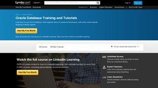 Oracle Database - Online Courses, Classes, Training ... - Lynda.com