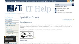 Lynda - free online video courses | IT Services Help Site