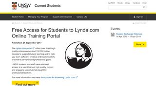 Free Access for Students to Lynda.com Online Training Portal | UNSW ...