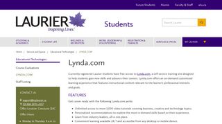 Lynda.com | Students - Wilfrid Laurier University