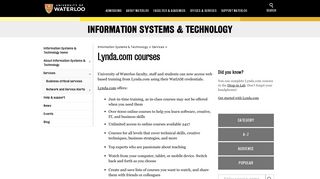 Lynda.com courses | Information Systems & Technology | University of ...