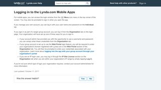 Logging in to the Lynda.com Mobile Apps | Lynda.com Help - LinkedIn